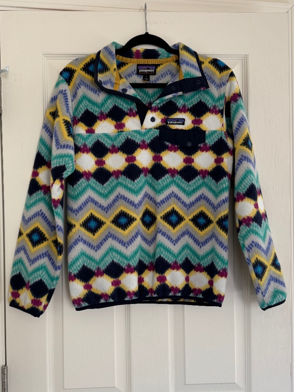 Patagonia Synchilla Fleece Pullover Timber Twist Navy Blue Women's Size Small